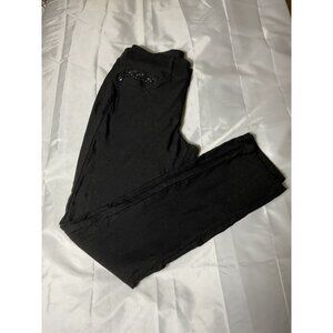Royalty For You Black Denim Pants Rhinestone Pocket Detail Womens Size 10
